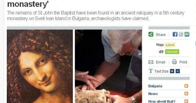 Au fost descoperite ramasitele lui Ioan Botezatorul