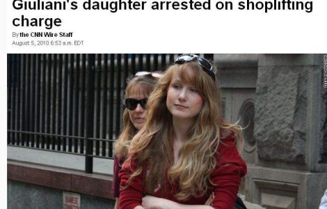 Fiica fostului primar newyorkez, hoata de cosmetice