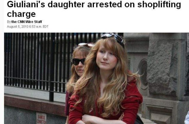 Fiica fostului primar newyorkez, hoata de cosmetice