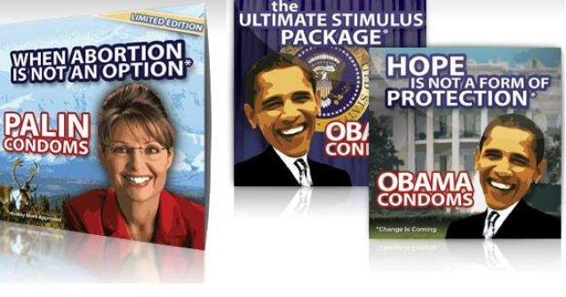 Adio, prezervative Sarah Palin sau Barack Obama!