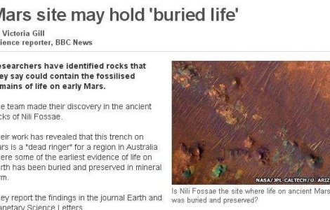 Noi dovezi ca pe Marte a existat viata