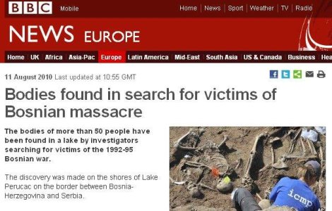 50 de cadavre au fost descoperite intr-un lac din Bosnia