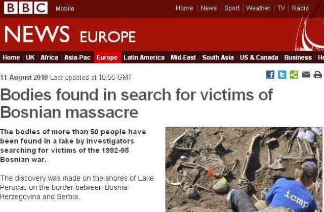 50 de cadavre au fost descoperite intr-un lac din Bosnia