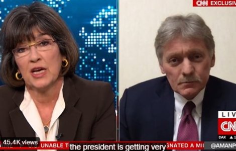 Dmitri Peskov a explicat la CNN de ce zboară rachetele prin Ucraina: „Putin e supărat pe oamenii din Ucraina care vor în NATO”