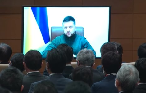 Zelenski către Parlamentul francez: Companiile să oprească finanţarea uciderii copiilor şi a femeilor şi a violurilor