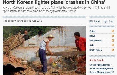 Un avion nord-coreean s-a prabusit in China