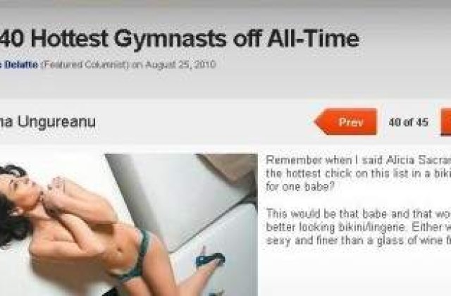 Corina Ungureanu, in topul celor mai sexy gimnaste