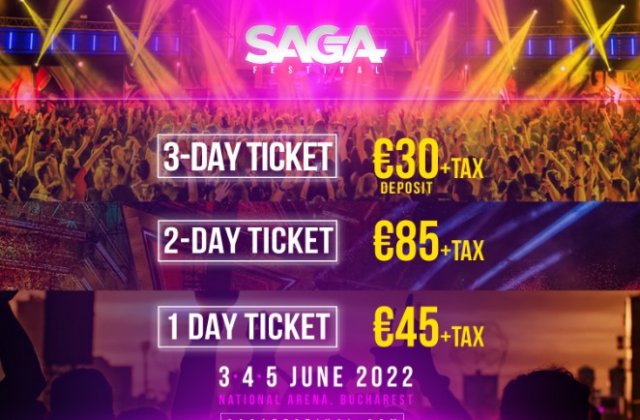 SAGA lansează biletele de o zi și de două zile pentru festival
