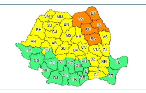 Prognoza meteo pentru vineri, 29 aprilie 2022. ANM: Cod portocaliu de ploi în 5 județe și Cod galben în alte 25 de județe