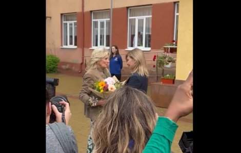 VIDEO Jill Biden, vizită în Ucraina. Prima Doamnă s-a întâlnit cu Olena Zelenska