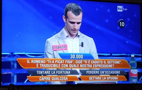 O expresie în limba română a fost folosită drept întrebare de 30.000 de euro la un concurs din Italia. Tu știi care este răspunsul corect?