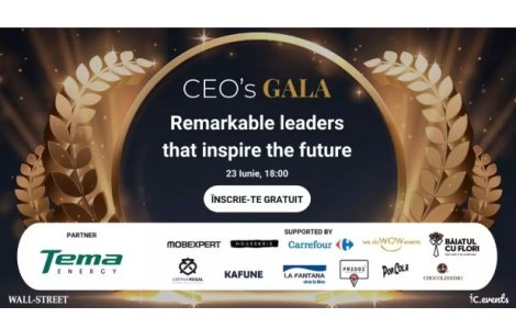 Wall-street.ro CEO’s Gala: Fii alături de noi pentru a-i cunoaște pe cei 10 lideri din mediul de business premiați în cadrul evenimentului
