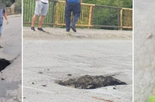 Al doilea pod surpat &icirc;n Neamț. O gaură uriașă a apărut &icirc;ntre sensurile de mers 