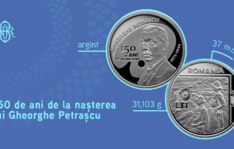 Moneda de argint lansată de BNR cu tema „150 de ani de la nașterea lui Gheorghe Pătrașcu”. Cu cât se vinde