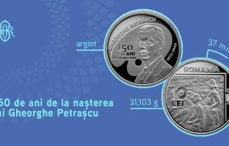 Moneda de argint lansată de BNR cu tema „150 de ani de la nașterea lui Gheorghe Pătrașcu”. Cu cât se vinde
