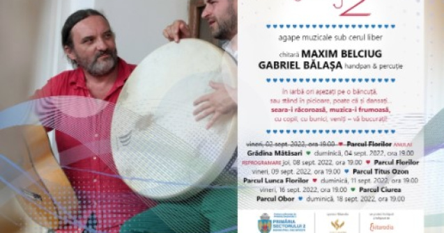 Proiectul „Se cântă în 2” continuă cu noi agape muzicale, în alte parcuri din Sectorul 2