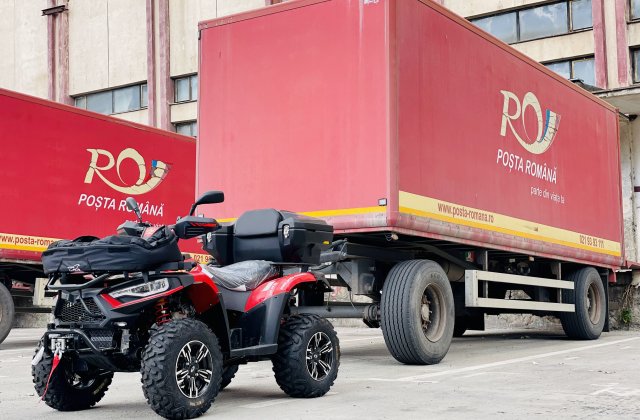 Colete aduse cu ATV-ul de Poșta Rom&acirc;nă &icirc;n zonele montane