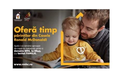 Campania McHappy Day OFERĂ TIMP părinților din România, pentru ca aceștia să-l poată petrece alături de copiii lor internați