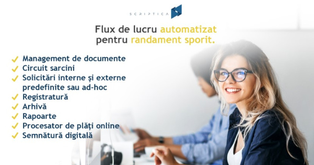 Aplicația Scriptica, la 6 luni de la lansare: cereri concediu, referate sau aprobări achiziții cu câteva click-uri, implementate la cererea clienților