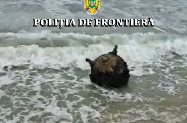 VIDEO O mină marină a fost găsită &icirc;n zona localității Sf&acirc;ntul Gheorghe