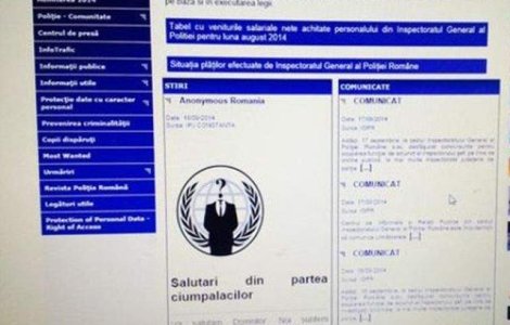 Anonymous Romania a SPART site-ul Politiei Romane