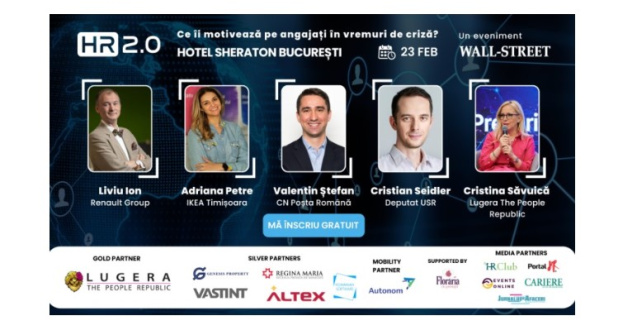 Esti HR și vrei să recrutezi mai ușor talente? Află gratuit care sunt secretele atragerii și retenției de personal la „HR 2.0 - Ce îi motivează pe angajați în vremuri de criză”