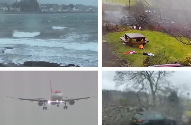 Furtuna Isha face prăpăd &icirc;n Europa. Nordul Scoției este sub alertă roșie de v&acirc;nt puternic