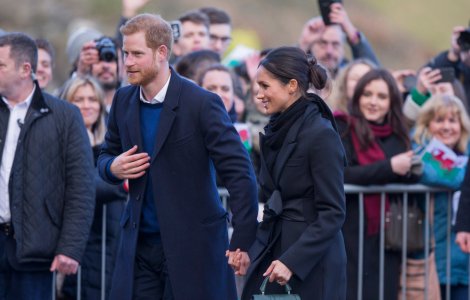 Prințul Harry și Meghan Markle după ce au aflat că prințesa de...