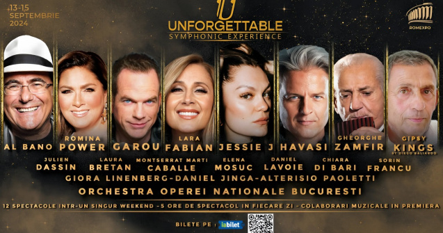 Jessie J vine în premieră la București alături de Lara Fabian, Havasi, Garou, Al Bano și Romina Power, Gheorghe Zamfir, Gypsy Kings și mulți alții la Unforgettable Festival între 13 - 15 Septembrie la București