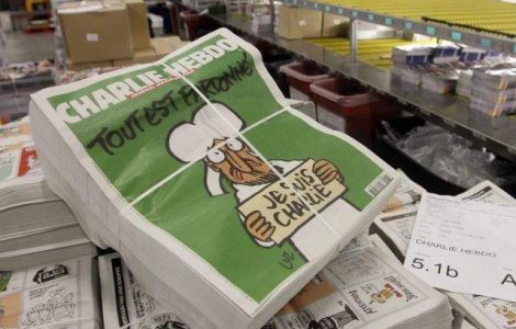 Charlie Hebdo ar putea obtine 10 milioane de euro din vanzari si donatii