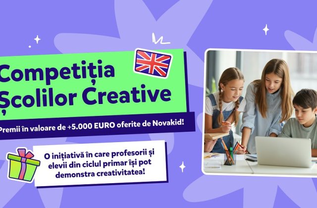 Inițiativa Novakid Rom&acirc;nia pentru unitățile de &icirc;nvățăm&acirc;nt public: "Competiția Școlilor Creative", cu premii de +5.000 de euro