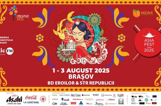 Pentru prima oară, ASIA FEST are loc &icirc;n &ldquo;Orașul de sub T&acirc;mpa&rdquo;. &Icirc;ntre 1 și 3 august, cultura și gastronomia Asiei cuceresc Brașovul