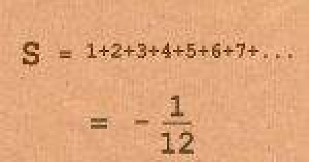 Stii sa caculezi suma lui 1 + 2 + 3 + 4 + ... infinit? Rezultatul este un numar NEGATIV