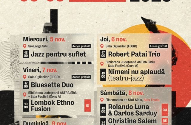 Sibiul devine capitala jazzului mondial &icirc;ntre 5 și 9 noiembrie