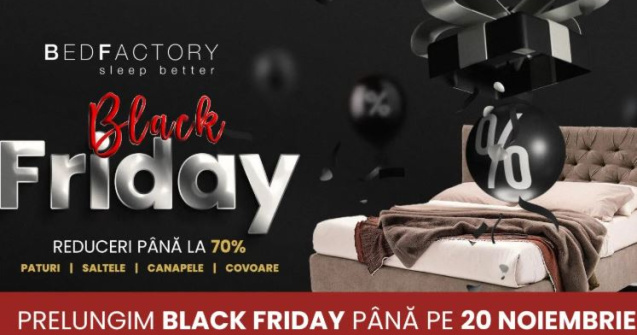 Black Friday îți aduce oportunitatea de a te bucura de paturi, canapele