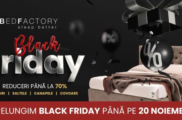 Black Friday &icirc;ți aduce oportunitatea de a te bucura de paturi, canapele și colțare extensibile de calitate la prețuri reduse