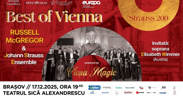 „BEST OF VIENNA” – JOHANN STRAUSS ENSEMBLE REVINE LA BRAȘOV, PE 17 DECEMBRIE