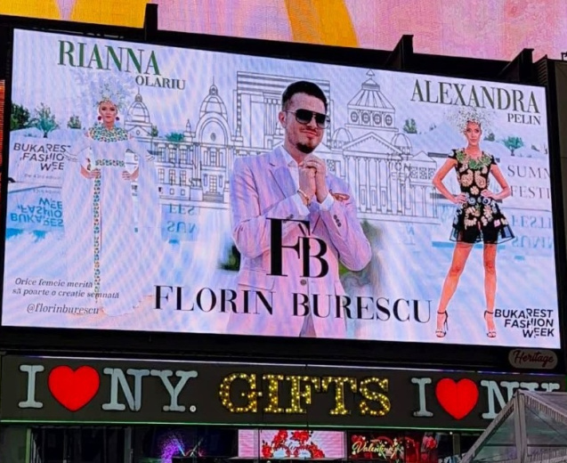 Florin Burescu, pe ecranele gigant din Times Square