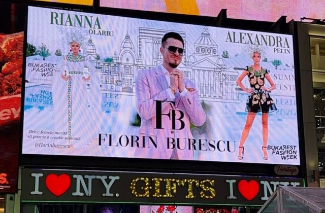 Designerul rom&acirc;n care cucerește America! Florin Burescu, pe ecranele gigant din Times Square 