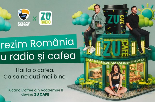 Radio ZU transformă Tucano Coffee - Academiei &icirc;n ZU CAFE. &Icirc;ntre 2 și 6 martie, radioul se mută &icirc;n mijlocul orașului