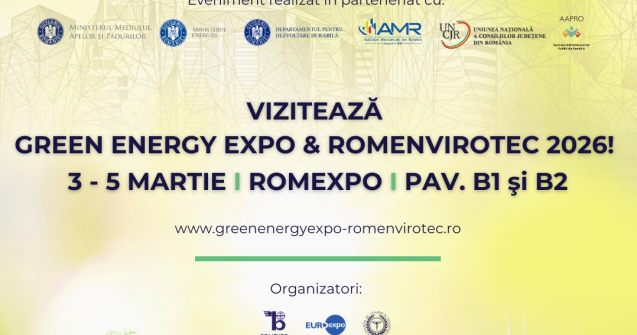 Începe GREEN ENERGY EXPO &amp; ROMENVIROTEC 2026 3–5 martie, Romexpo