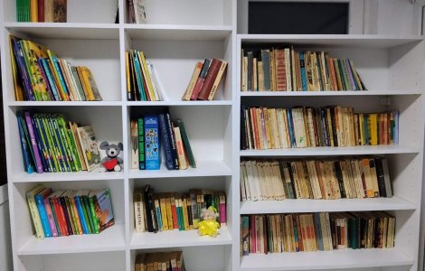 O femeie din București a deschis o bibliotecă în scara blocului