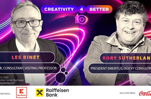 Rory Sutherland și Les Binet se alătură lui Mark Ritson &icirc;n lineup-ul de Star Speakers al ediției aniversare Creativity4Better