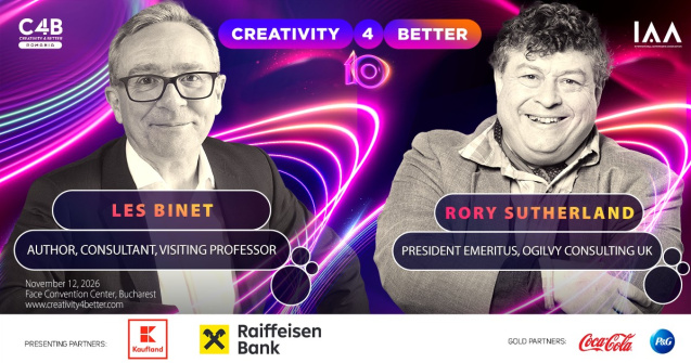 Rory Sutherland și Les Binet în lineup-ul Star Speakers al Creativity4Better