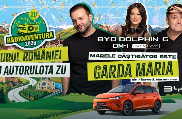 Peste 100.000 de &icirc;nscriși &icirc;n concurs la Radio ZU, un singur c&acirc;știgător al primului BYD DOLPHIN G DM-i Super Hybrid din Rom&acirc;nia