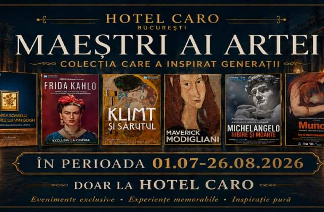 Happy Cinema și Caro Cultura aduc capodoperele marilor maeștri ai picturii pe terasa Hotelului Caro