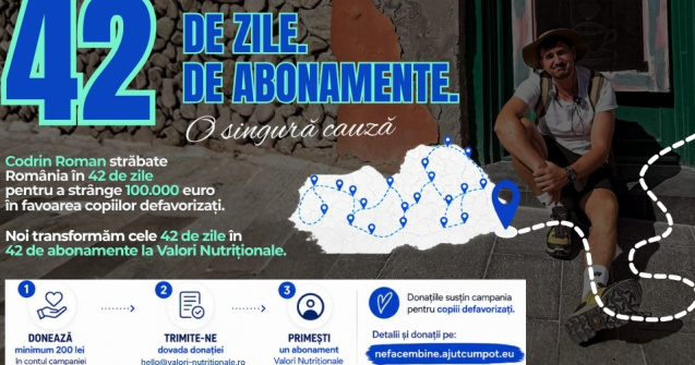 Valori Nutriționale: 42 de zile fără bani, 42 de abonamente gratuite