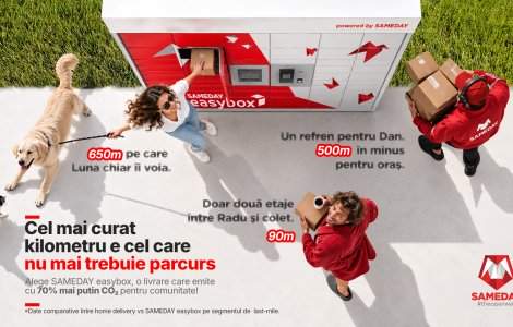 Livrarea la SAMEDAY easybox emite cu 70% mai puțin CO₂ decât o...