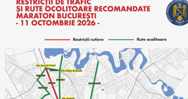 Restricționarea traficului pe perioada Maratonului International București