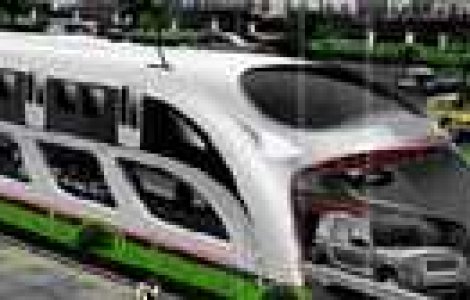 Autobuzul care merge peste masini.